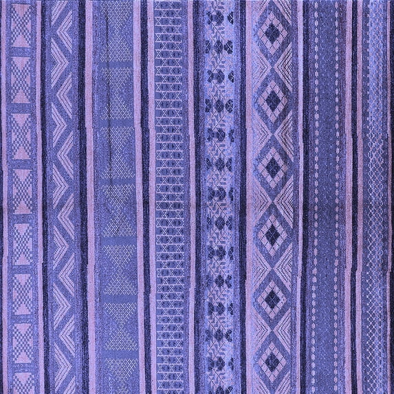 Ahgly Company Indoor Square Oriental Blue Industrial Area Rugs, 4' Square