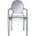 thumbnail image 2 of Hawthorne Collections 18.5" Modern Plastic Dining Arm Chair in Smoke Gray, 2 of 4