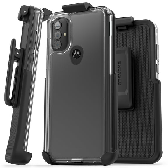 Encased Clear Case for Moto G Pure Belt Clip Case, Slim Protective Phone Case with Holster