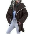 thumbnail image 2 of Guzom Womens Fleece Jackets- Long Long Sleeve Warm Winter Jackets Coffee, 2 of 9