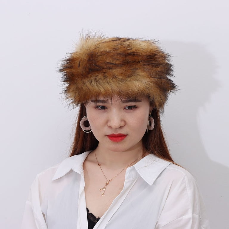 Faux Fur Headband Women\'s Winter Earwarmer Elastic Fluffy Polar Fleece Amazon.com: Fancylovesotio Womens Faux Fur Headband with  main image 2