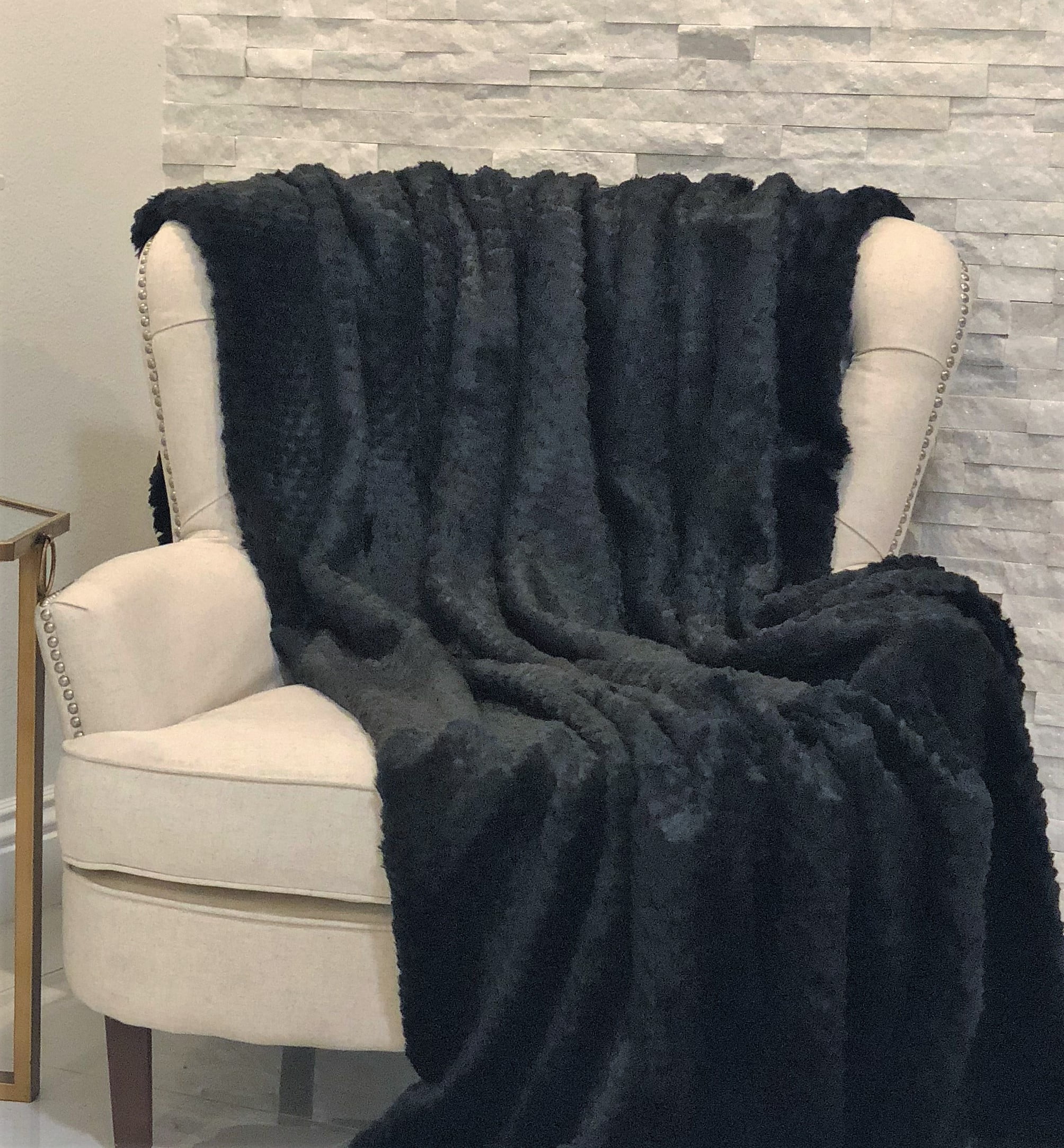 Large Luxury Supersoft Faux Fur Mink Throw Horse 