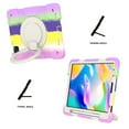 thumbnail image 3 of iPad Pro 11 3rd Generation 2021 Case [Shockproof] Drop Proof Case with Pencil Holder, Armor Rugged Crossbody Strap, Rotatable Kickstand & Hand Strap For iPad Pro 11 2021/2020/2018, Colorful#Purple, 3 of 11
