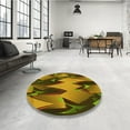 thumbnail image 4 of Ahgly Company Machine Washable Indoor Round Transitional Orange Gold Area Rugs, 8' Round, 4 of 7
