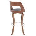 thumbnail image 5 of JERFIT 360 Swivel Bar Stool with Padded Seat, Gray Faux Leather and Wood Finish for Kitchen Island, Counter Height Stool, 5 of 9