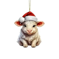 KCEHTA Cow Christmas Ornaments, Cow Christmas Tree Ornaments, Cow Christmas Decorations, Personalized Cute Cartoon Decorative Cow Ornaments for Xmas Tree Home Party Decor