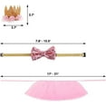 thumbnail image 3 of 2PCS Dog Crown Headband Dog Tutu Dress Set Lace Dog Tiara Crown Tutu Skirt Dog Dress Cute Pet Costume for Puppy Dog Birthday Party Wedding Photo Prop Costume, 3 of 7