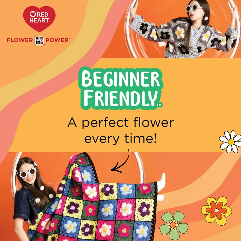 Red Heart® AIO Flower Power™ #4 Medium Acrylic Yarn, Black Dahlia