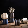 thumbnail image 3 of Taza de café de cerámica vintage con asa, for té de la tarde, leche y café., 3 of 6