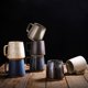 thumbnail image 3 of Taza de cerámica azul con asa, taza de café for el hogar, cafetería, retro, comercial., 3 of 6