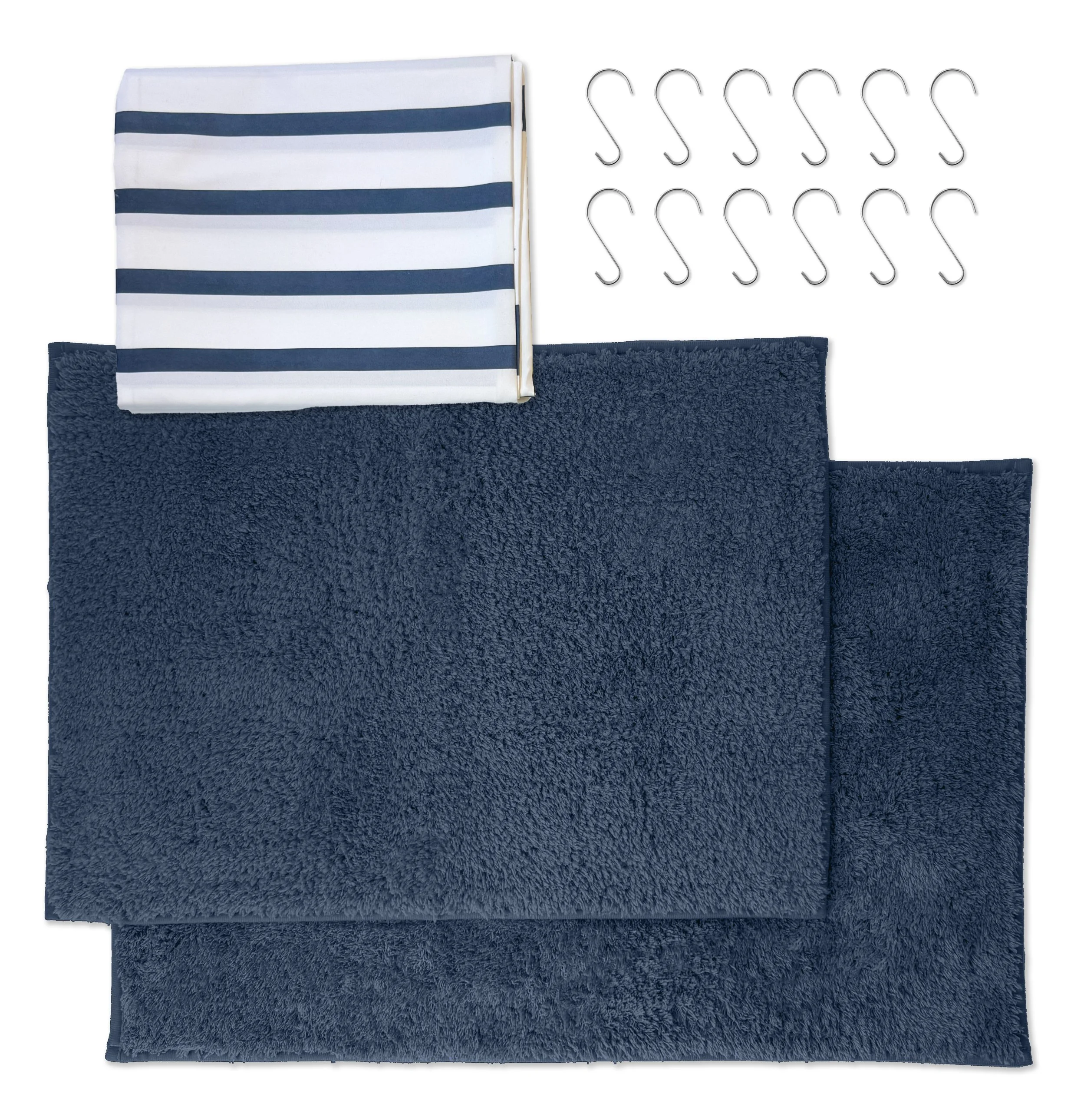 Mainstays 15-Piece Blush Dots Shower Curtain Bathroom Set – Fabric Curtain with Hooks and Two Bath Rugs