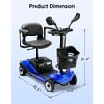 thumbnail image 4 of Morrean 4-Wheel Electric Mobility Scooter,Travel Wheelchair w/Front Basket & Light for Elderly Senior Adults Blue, 4 of 8