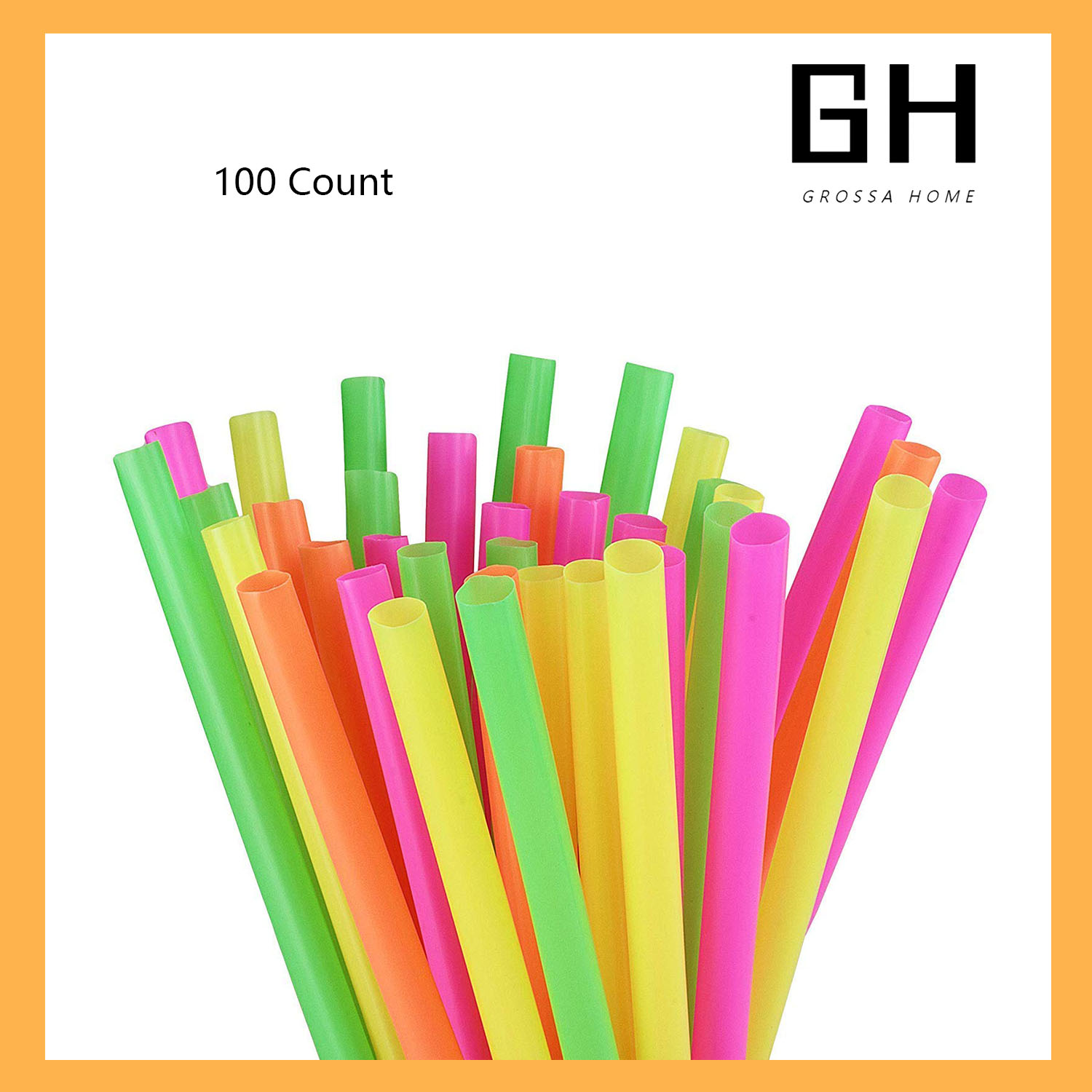 100 Assorted Plastic Drink Straws Disposable Kid Friendly, Colorful