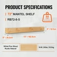 thumbnail image 3 of VEVOR Fireplace Mantel Wood Shelf Floating Rustic Fireplace Mantel 72" Natural, 3 of 9