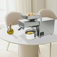 thumbnail image 3 of Fichiouy Silver 610W Automatic Oil Press Machine Stainless Steel Presser Commercial Cold Hot Press Oil, 3 of 8