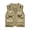 S6-Khaki, variant on Safari Cargo Vest Jacket for Men Zip Up V Neck Sleeveless Vest with Multi-Pockets Jacket Lightweight Travel Hunting Fishing Casual Outerwear,Red 3XL