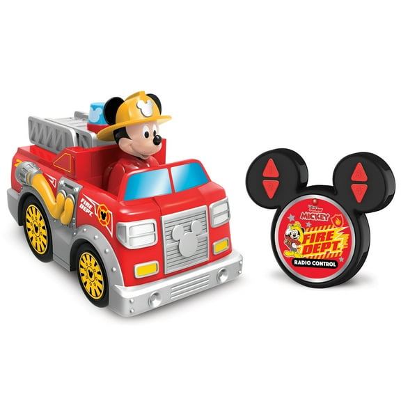 Disney Junior: 9" RC - Mickey's Fire Truck – 2.4 GHz Full-Function Remote Control Mickey Mouse Vehicle, Perform Wheelies & Spins, Kids Ages 3 