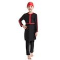 thumbnail image 1 of Ticikt Girls' 2 Piece Swimsuit Set Long Sleeve Long Pants Rashguard Set Sun Protection Swimdress 2026 Fashion,Color:Red,2-3 Years, 1 of 8