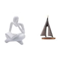 thumbnail image 1 of Figura de lector abstracta, escultura de , estatua de resina, adorno, artesanía creativa única, adecuada para sala de estar, dormitorio, oficina, 1 of 8