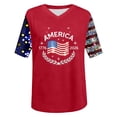 thumbnail image 4 of haizhen 250 Anniversary USA Shirt Women Summer V Neck Sparkly 250th Anniversary Flag Graphic Tees Patriotic 4th of July Shirts Women July 4th Tshirts Going Out Tops Red, L, 4 of 5