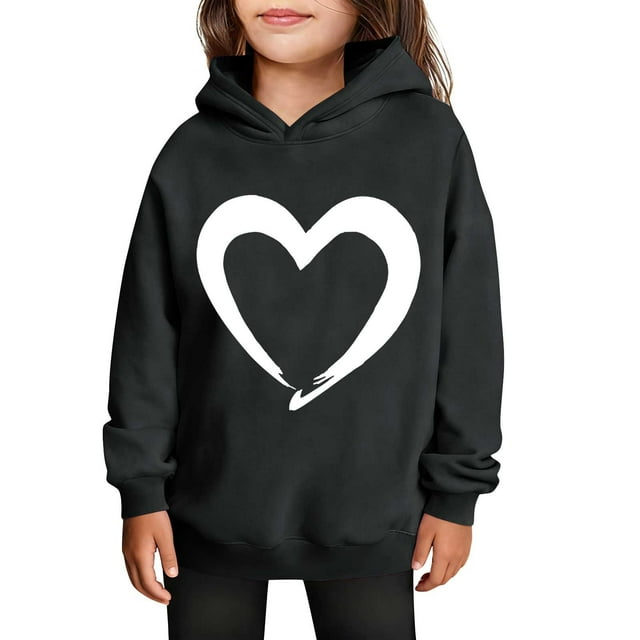 Sudaderas con capucha para niños y niñas, sudaderas casuales de manga larga, lindas sudaderas de gran tamaño con bolsillo de polar, chaquetas para niñas