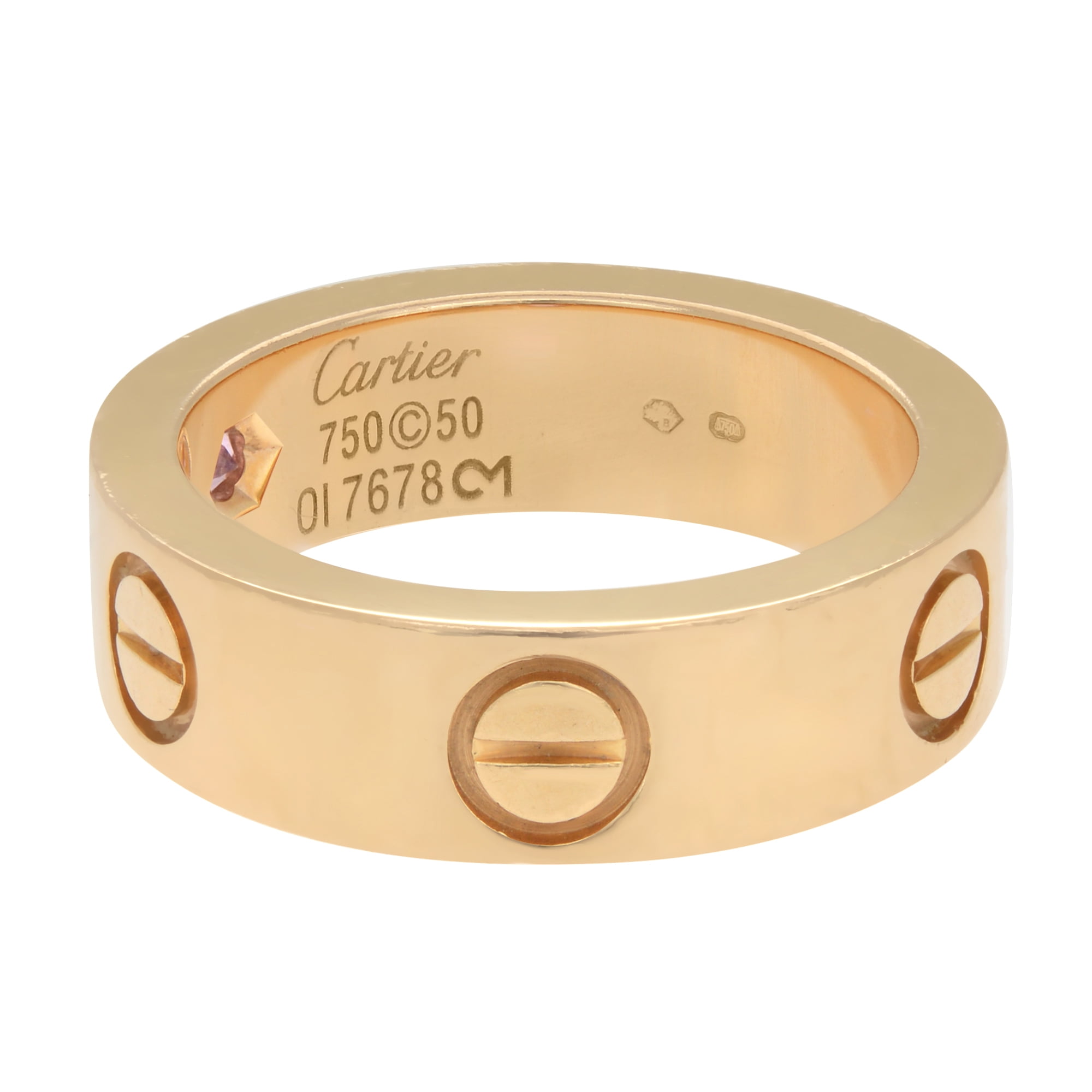 Cartier Love Pink Sapphire Ring 18K Rose Gold Size 50 US 5.25