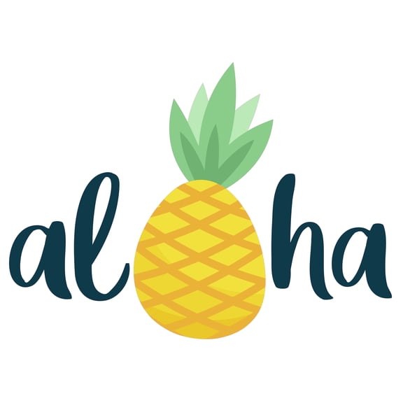 Home Living Room 14" x 20" Aloha Greeting Lettering Art Vinyl Wall Decoration Multicolored Pineapple Tropical Fruit Design Easy To Apply Kids Bedroom Removable Wall Decal Sticker