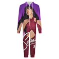 thumbnail image 4 of Selena Quintanilla Men's Hooded Jumpsuit - Zip Up One Piece Pajamas Soft Cozy Winter Warm Plush Loungewear, 4 of 8