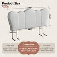 thumbnail image 3 of Pinmoco Chenille Upholstered Headboard for Full Bed, Height Adjustable Crown-Shaped Headboard, Starry Gray, 3 of 9