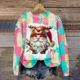 thumbnail image 5 of Christmas Day Color Blocked Women's Hoodie Cute Cartoon Autumn/Winter Long Sleeved Round Neck Clothing Fashion Sportswear 2024, 5 of 5