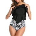 thumbnail image 5 of Ponceau Women's Tankini Swimsuits Two Piece High Waisted Bathing Suit for Women Best Tummy Control Swimwear Black Leopard XL, 5 of 5