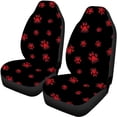 thumbnail image 5 of Uourmeti Red Paw Print Pattern Automotive Vehicle Cushion Stretchy Car Seat Covers, Easy to Install Compatible with most Cars Truck, 5 of 10