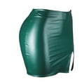 thumbnail image 6 of Aofany High Waist Skirts for Women Comfortable Soft Mini Skirt Split Bodycon Leather Skirts Sexy Pencil Short Skirt, 6 of 7