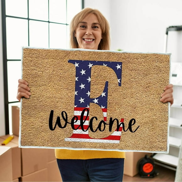 Bdday Office Rug 4th Of July Door Mat Patriotic Doormat Entryway Rug Welcome Independence Day Doormat Stain and Fad Patriotic Decor Welcome Outdoor Mat Christmas Decoration