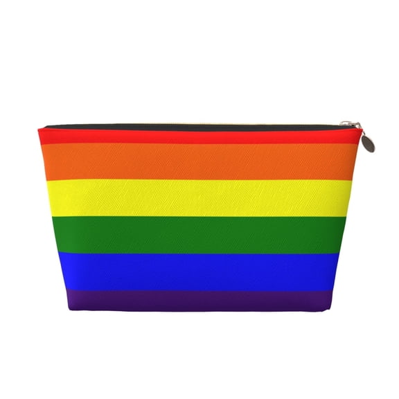 Lgbt Gay Pride Flag Handbag Purse Tote Organizer Zipper Closure Cosmetic Pouch Bag For Travelling