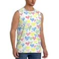 thumbnail image 2 of Balery Hand Drawn Colored Hearts Men's Sleeveless Muscle Shirts Workout Tank Top, Moisture Wicking, Odor Protection-Large, 2 of 8