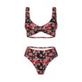 thumbnail image 4 of Daiia Rose Flowers Women's Bikini Set Two Piece Swimsuit High Waisted Bikini Adjustable Straps Bikini Perfect for Beach, Pool, and Summer Vacation-X-Large, 4 of 9