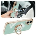 thumbnail image 3 of for iPhone 17 Case with Ring Holder, iPhone 17 Cover, Kickstand Magnetic Plating Frame TPU Shockproof Anti-Scratch Slim Girls Women Men Case Cover for iPhone 17, Mint, 3 of 5