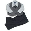 4 pc. Black Plaid Vest Set - Infant Boy