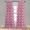 thumbnail image 5 of Abstract Curtains 2 Panels Set, Quirky and Floral Pattern of Circular Flowers and Halftone Dots, Window Drapes for Living Room Bedroom, 56"W X 63"L, Pale Fuchsia and Multicolor, by Ambesonne, 5 of 5