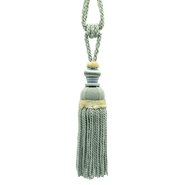 Couronne Régale Mini Rideau en Peluche, Longueur à Pompons 12 Pouces (30.5cm), 26 Pouces Étendu (66cm) (Style TBPLUSH12), Sable du Désert Beige Multicolore (Couleur RB04) Ensemble de 2