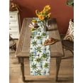 thumbnail image 5 of ERUNPONLY Summer Palm Trees Table Runner - 108 Inch Long Pastoral Botanical Tropical Plants Cotton and Linen Blended Dress Scarves Farmhouse Table Runner for Kitchen Dining, Coffee Table, 13"x108", 5 of 8