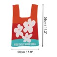 thumbnail image 4 of Unique Bargains 1 Pc Knitted Wrist Bag Flower Letter Gift Bag Red, 4 of 5