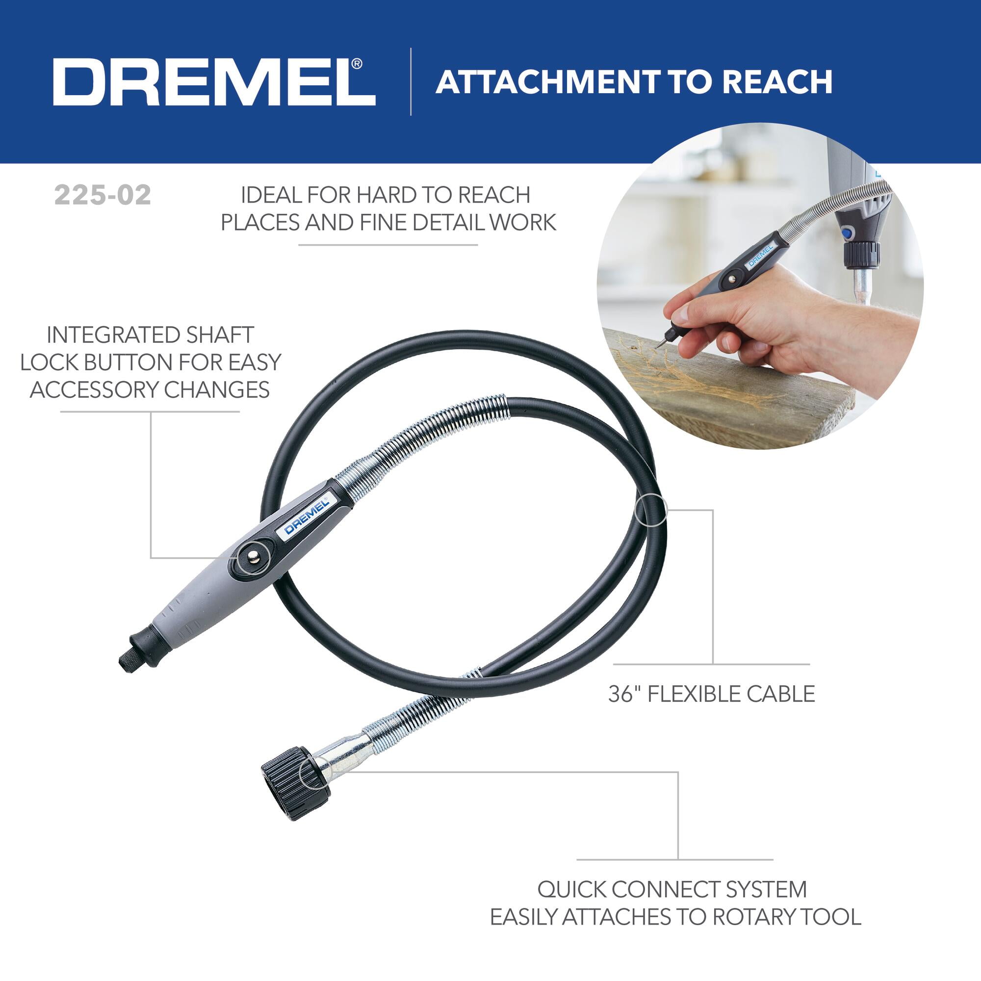 Dremel 225-WM Flex Shaft Rotary Tool Attachment with Ergonomic Comfort Grip and 36” Long Cable