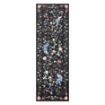thumbnail image 4 of GlowSol 2'x6' Washable Hallway Runner Rug Floral Peacock Print Rug Non Slip Soft Foldable Runner Rug for Laundry Room, Black, 4 of 7