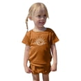thumbnail image 3 of Coerni Summer Beach Leisure Outfit for Toddler Boys Girls Short Sleeve Cotton Ribbed T Shirt Pullover Tops Shorts Outfits, 3 of 8