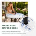 thumbnail image 4 of Round Outdoor Tablecloth with Umbrella Hole and Zipper, Eucalyptus Leaves Tablecloth with Elastic Waterproof, Navy Blue Summer Botanical Weeping Patio Table Covers for 36" - 44" Picnic Pool Tables, 4 of 9
