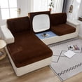thumbnail image 1 of 2024 Soft Velvet Sofa Seat Cushion Cover - Stretch Non-Slip Sofa Cover Couch Cushion Covers for Sectional Sofa L Shape  Sofa Cushion Slipcover Furniture Protection (Grey  Large Single Sea, 1 of 13