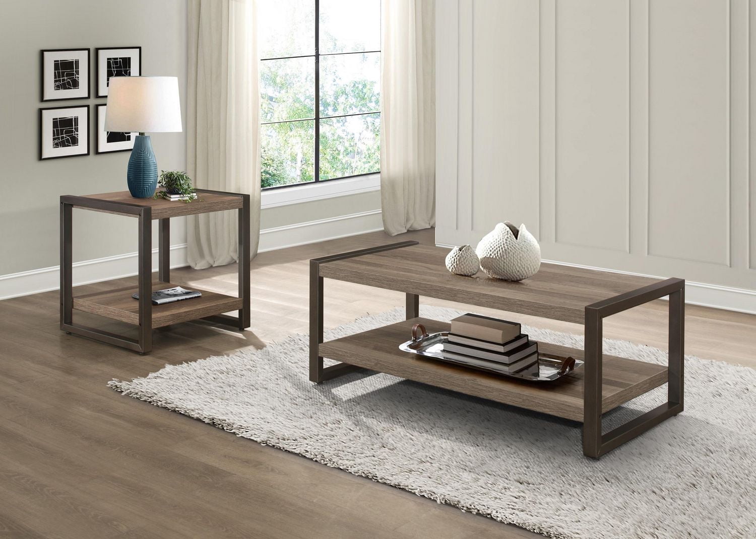 Topline Home Furnishings Brown Melamine End Table
