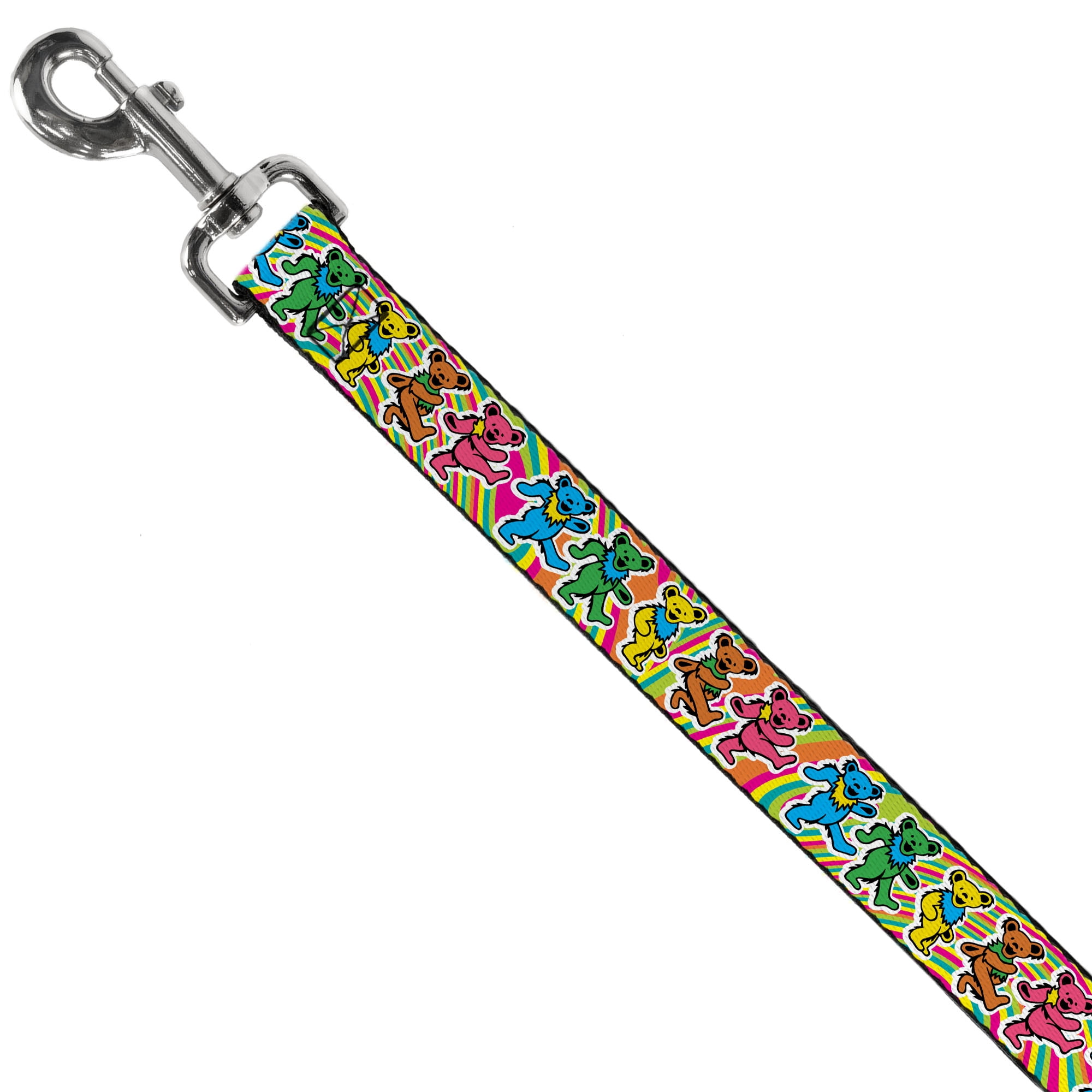 Grateful Dead Pet Leash, Dog Leash, Grateful Dead Dancing Bears Swirl Multi Color, 6 Feet Long 1.0 Inch Wide